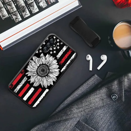 Vista 2 de Funda para Samsung Galaxy A13 5G 2021/Samsung A04s con soporte para el dedo para teléfono, correa de mano elástica, funda de TPU a prueba de golpes
