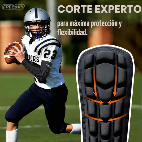 Vista 3 de Frelaxy Mangas Acolchadas para Codo y Antebrazo Paquete de 2 Almohadillas de Compresión a Prueba de Choques para Fútbol Americano, Baloncesto