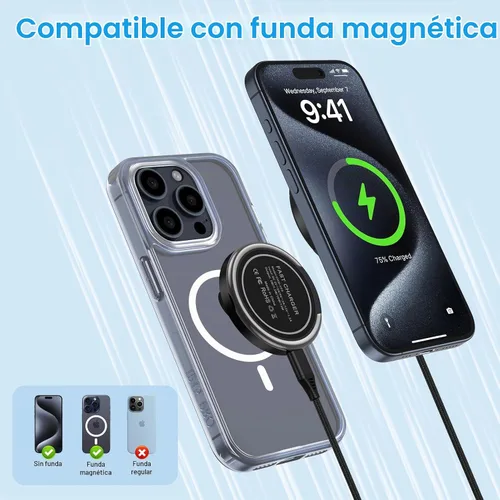 Vista 5 de Para Samsung Cargador Inalámbrico Almohadilla de Carga Rápida Android Magnética Magsafe Estación de Cargador Inalámbrico para Samsung Galaxy S26