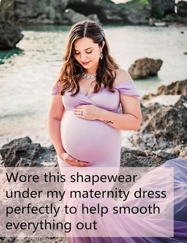 Vista 2 de Ropa moldeadora de maternidad de alta calidad "Baby Bump", ropa interior de embarazo de cintura alta a medio muslo que evita rozaduras, soporte