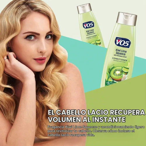 Vista 3 de Alberto VO5 Herbal Escapes Kiwi Lime Squeeze Acondicionador clarificante, 12.5 onzas
