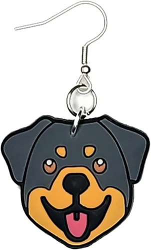 Vista 2 de Rottweiler Rottie - Aretes para cachorros sin plomo ni níquel, Varios, sin tipo de gema