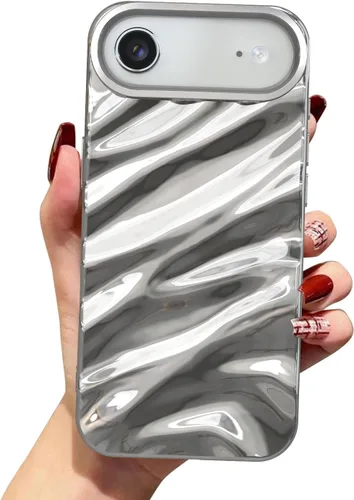 Vista 14 de QLTYPRI Funda compatible con iPhone 11, bonita funda con patrón de ondas de agua para niñas y mujeres, delgada, satinada, brillante, suave, de Beige