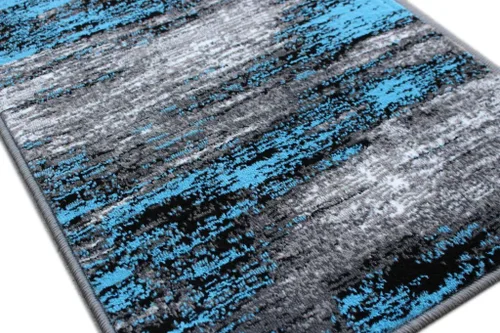 Vista 3 de Masada Rugs, Alfombra moderna y contemporánea, azul, gris y negro (2 pies x 3 pies)