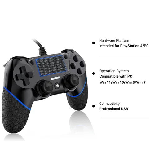 Vista 6 de DIANVEN Wired Controller for PS4 Controller Wired for Sony Playstation 4ProSlim and PC Windows 111087 with Double Vibration and Motion Motors, Wired