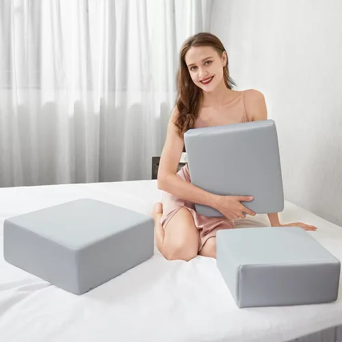 Vista 7 de Almohada de espuma viscoelástica con forma de cubo para dormir de lado, almohadas cuadradas para aliviar el dolor de cuello y hombros, almohada
