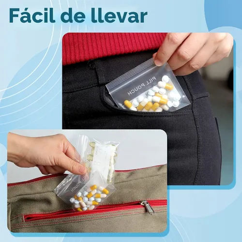 Vista 3 de 125 Paquetes de Bolsas Resistentes para Pastillas de 6 Mil Sin BPA, Bolsa para Pastillas de 3 x 2.75 Pulgadas con Etiqueta Escribible, Sello