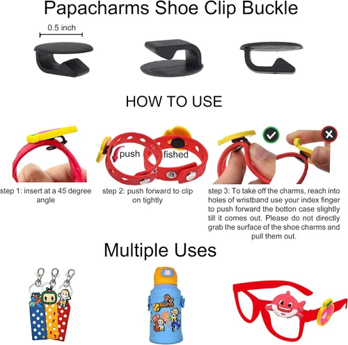 Vista 7 de SHINQEAR Dijes de zapatos de dibujos animados para decoración de zapatos sandalias pulsera de zapatos pulseras accesorios para hombres y mujeres