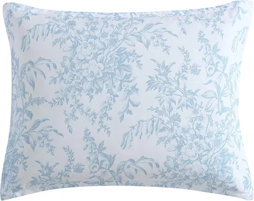 Vista 5 de Laura Ashley - Juego de edredón individual, juego de ropa de cama reversible de algodón con funda a juego, decoración del hogar estilo granja