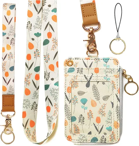 Vista 25 de bolimoss Soporte para credencial de sol y luna y cartera con cordón, cordones removibles para maestras, cartera para mujeres con correa para la Sol