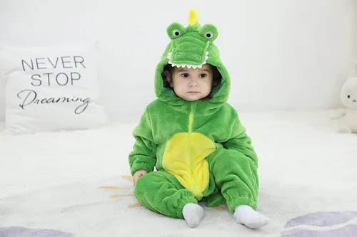 Vista 8 de TONWHAR - Mameluco con capucha, fantástico disfraz infantil de varios animales, como tigre o dinosaurio