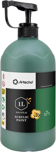 Vista 12 de Artecho Juego de pintura acrílica de 12 colores en envases grandes (500ml/17oz), pintura para manualidades artísticas para suministros de arte