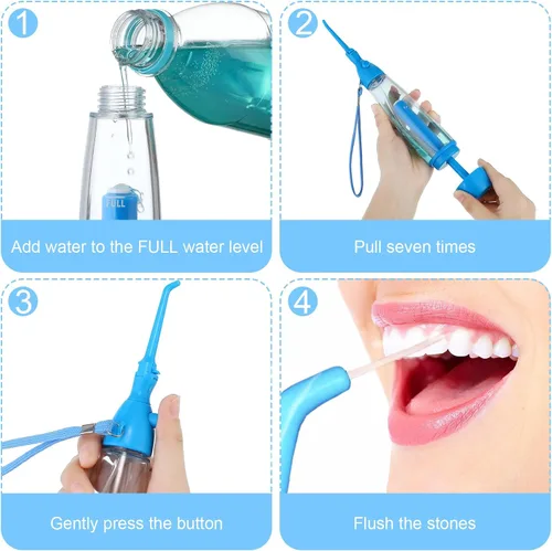Vista 5 de Irrigador dental de agua para dientes Irrigador oral Limpiador de dientes de agua, no eléctrico, portátil, asequible, irrigador oral inalámbrico