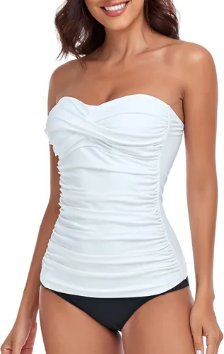 Vista 5 de RELLECIGA Top tankini fruncido para mujer