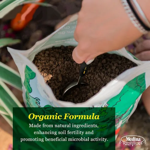 Vista 6 de Medina Growin Green Fertilizante granular orgánico – Bolsa de 5 libras – Potenciador de suelo rico en nutrientes 3-2-3 gránulos para jardines