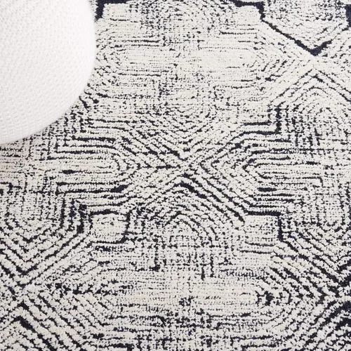 Vista 7 de SAFAVIEH Metro Collection - Alfombra de pasillo de 2 pies 3 pulgadas x 8 pies, negro y marfil, lana geométrica hecha a mano, ideal para zonas