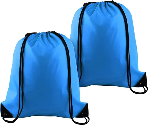 Vista 38 de KUUQA Mochila con cordón a granel, bolsas de almacenamiento para deporte, gimnasio, viajes, Negro, Viajar