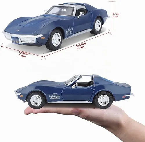 Vista 5 de Maisto 1/24 Edición Especial 1970 Chevrolet Corvette - Azul