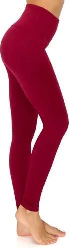 Vista 3 de Leggings Depot ActiveFlex - Leggings activos de cintura alta para mujer, cintura de 5 pulgadas, disponibles en tallas grandes Borgoña