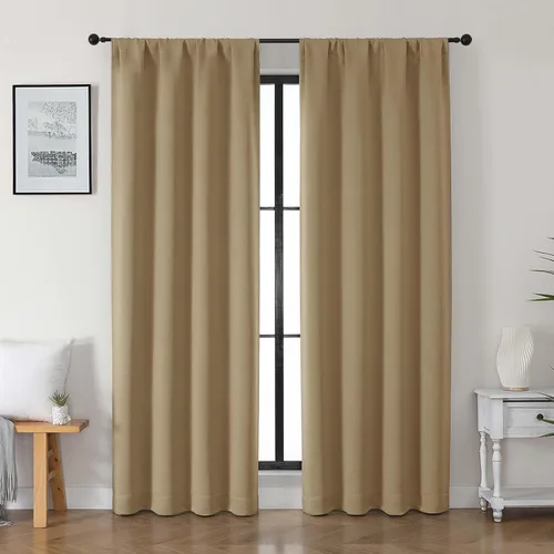 Vista 106 de Gwine Cortinas opacas para dormitorio, 54 pulgadas de largo, paneles de cortina de ventana con aislamiento térmico y reducción de ruido, cortinas