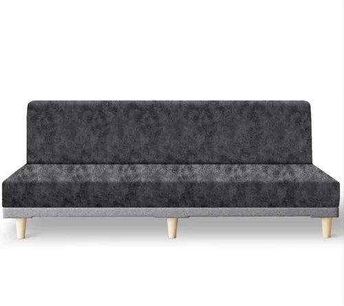 Vista 22 de molasofa - Funda elástica para futón de aspecto de cuero, cubierta para sofá sin brazos, protector de muebles con parte inferior elástica, funda