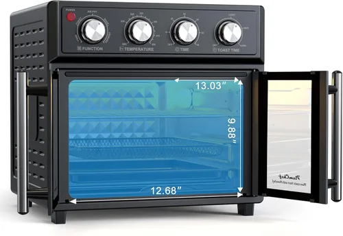 Vista 9 de Combinación de tostador de puerta francesa extra grande con freidora de aire, freidora de aire de puerta doble francesa de gran capacidad de 1700W