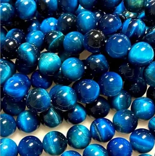 Vista 4 de Natural AAA Royal Blue Tiger Eye Stone Beads Pulsera Hombres Buddha Charm Pulseras Pulsera Stretch Pulsera Mujer Joyería