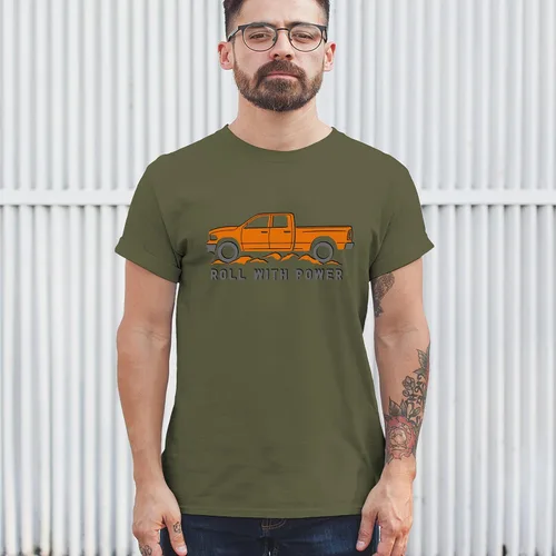 Vista 193 de Tee Hunt Camisetas gráficas y camisetas sin mangas para hombre Roll with Power Pickup Truck