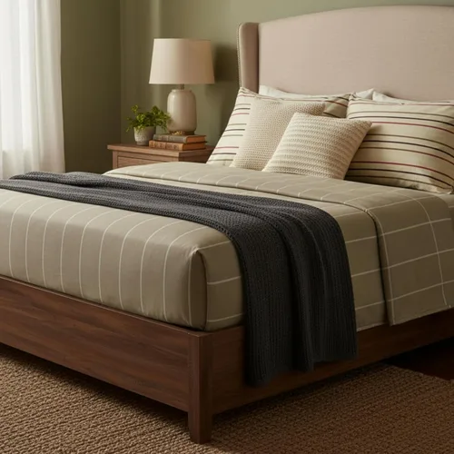 Vista 3 de DaDa Bedding FSFST8293 - Juego de sábanas bajeras y encimeras de algodón a rayas, tamaño individual