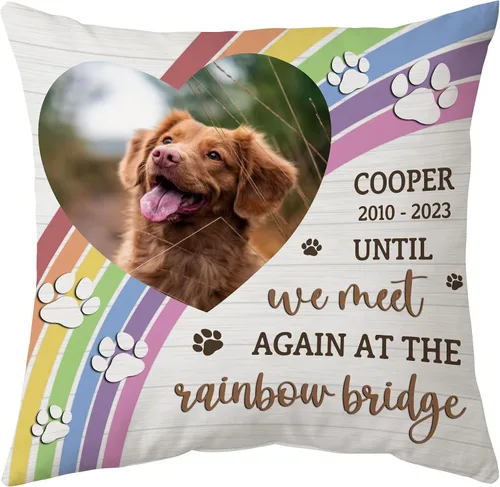 Vista 9 de Hyturtle Almohada personalizada conmemorativa de condolencia con inserción - 12"x12" impresa por ambas caras con nombre personalizado y foto