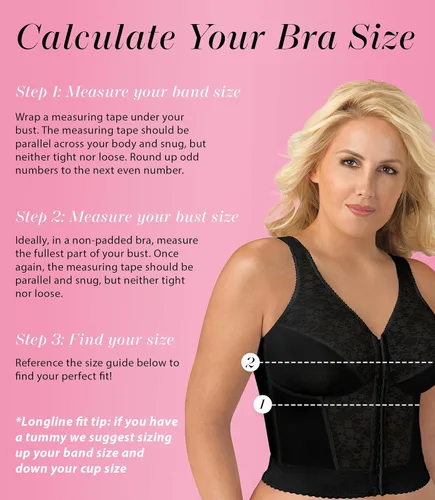 Vista 6 de Exquisite Form 5107565 Fully Slimming Wireless Back & Posture Support Longline Bra with Front Closure & Lace