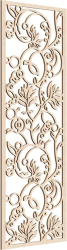 Vista 130 de Caspian Paneles de pared de madera con calado decorativo perforado, 9 3/8 pulgadas de ancho x 24 3/8 pulgadas de alto x 1/4 de alto, cereza