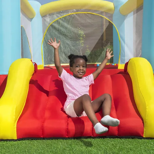 Vista 5 de Fisher-Price Bouncemania - Casa hinchable inflable con 50 pelotas de juego, multicolor