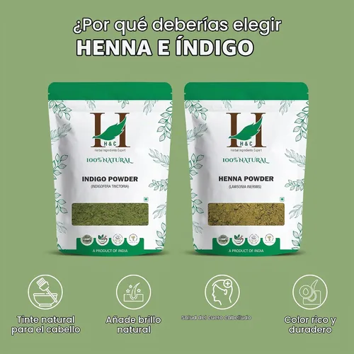 Vista 6 de H&C EXPERTO EN INGREDIENTES A HIERBAS - HENNA E INDIGO POLVO (0.5 LB CADA UNO) - Paquete económico