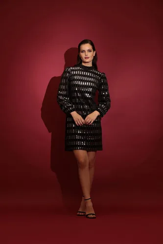 Vista 5 de Maggy London Vestido metálico brillante brillante de papel de aluminio para mujer, ocasión de fiesta