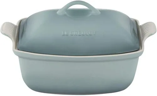 Vista 6 de Le Creuset Heritage - Cacerola de cerámica profunda con tapa, 4.5 qt., alcachofa