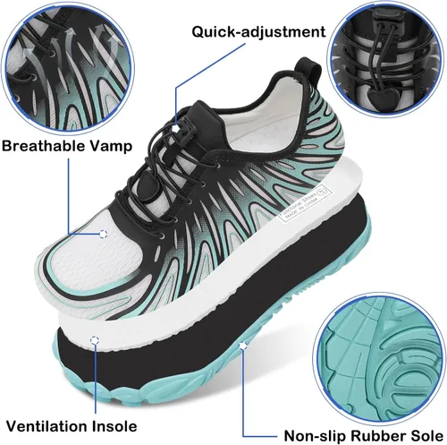 Vista 4 de Scurtain Unisex Mens Womens Athletic Hiking Water Shoes Quick Dry Barefoot Aqua Shoes Swim Shoes Beach Shoes with Drainage