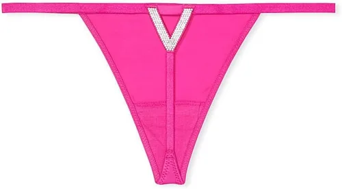Vista 4 de Victoria's Secret Bombshell Rhinestone Shine V-string Panty Color Fucsia Nuevo