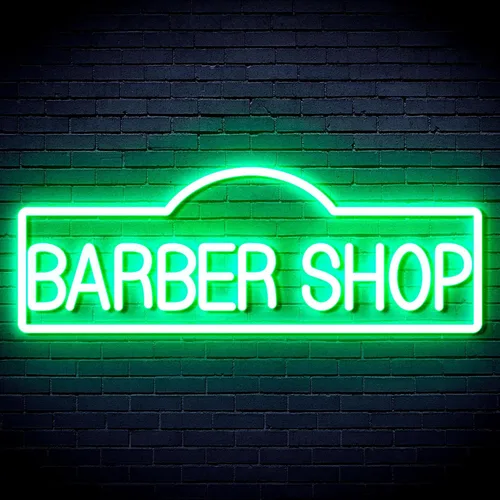 Vista 21 de ADVPRO Señal de neón LED de silicona flexible de Barber Shop - rojo y azul - st16s42-fnu0358-rb