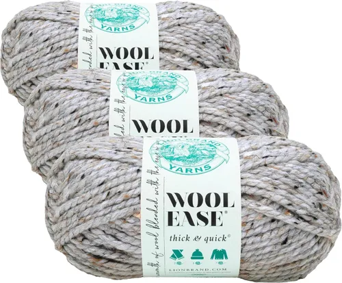 Vista 52 de Lion Brand Yarn - Ovillo de lana Wool-Ease Thick & Quick color fuerza aérea Super Bulky Wool Acrylic Blend Fiber for Soft Hats, Sweaters, Chunky