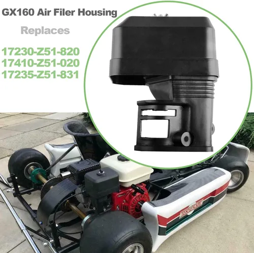 Vista 3 de Carcasa del filtro de aire GX160 con conjunto de filtro de aire para Honda GX120 GX140 GX160 GX200 168F Motor Cortacésped Reemplazar 17230-Z51-820
