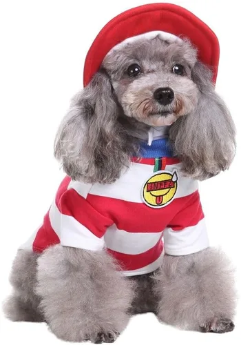 Vista 15 de Disfraz de perro mercenario para cachorro, ropa de cosplay para mascotas, disfraz divertido de Halloween y Navidad, para gatos y perros pequeños
