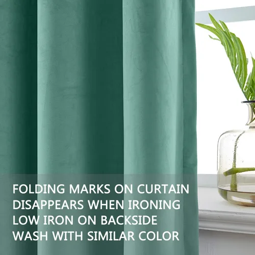 Vista 75 de cololeaf Panel de cortinas opacas de terciopelo con forro para cine en casa, cortina de ganchos planos para barra transversal o pista, 100 pulgadas