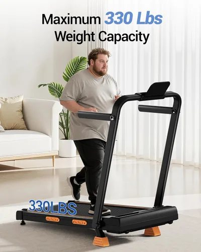 Vista 7 de 16% Incline Walking Pad Treadmills for Home Small, 4-in-1 Under Desk Treadmill with Handles, Foldable Treadmill with 2.5 HP Quiet Brushless, 330 LBS