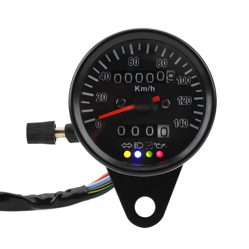 Vista 5 de Walfront Medidor universal del velocímetro del odómetro de la motocicleta con el indicador, medidor de velocidad para la motocicleta, instrumento