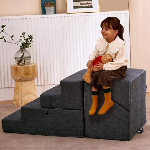 Vista 2 de jela Juego de bloques de escalada para interiores, bloques de escalada de espuma suave y seguros con escaleras deslizantes, juguetes de bloques