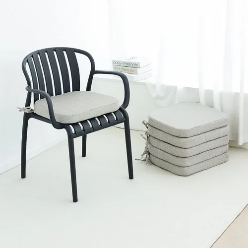 Vista 12 de Helios&Hestia Cojines para sillas de comedor de interior con lazos para cocina, cojines de asiento para exteriores con funda extraíble, parte Beige