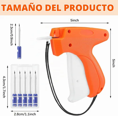 Vista 3 de Honoson Aplicador de pistola de etiquetado de 3 piezas con 15 agujas de Naranja