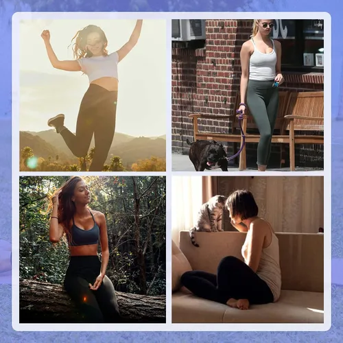 Vista 3 de Leggings de cintura alta para mujer, no se transparentan, con control de abdomen, pantalones de yoga para ciclismo, entrenamiento, yoga