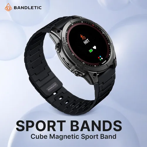 Vista 2 de Bandletic Magnético Compatible con Garmin Instinct 2 Correa de Reloj - Correa de Silicona de Ajuste Rápido de 22mm para Fenix 8 E 47mm/7 6 Pro/5